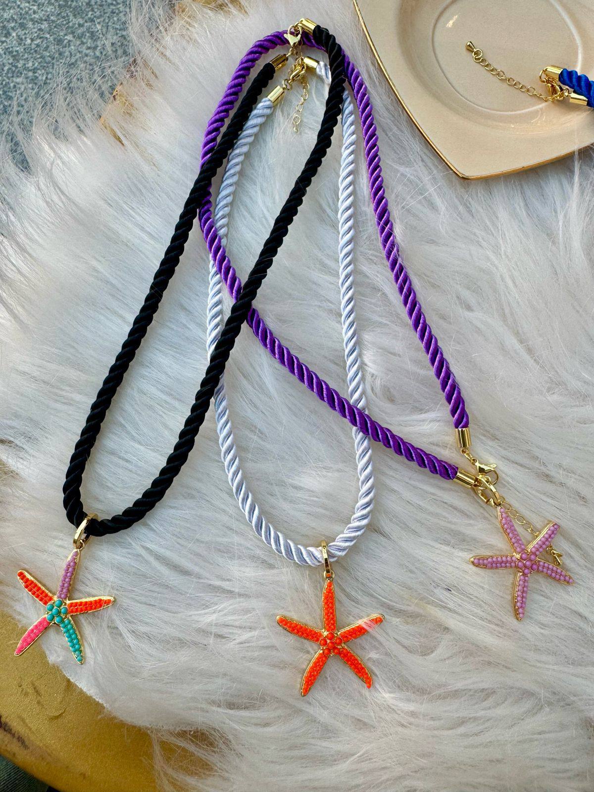 سلسة حبل بنجوم ملونة ستانلس بدلاية ستالس